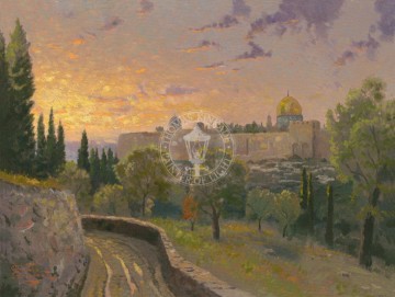 Thomas Kinkade Painting - Jerusalén Atardecer Thomas Kinkade